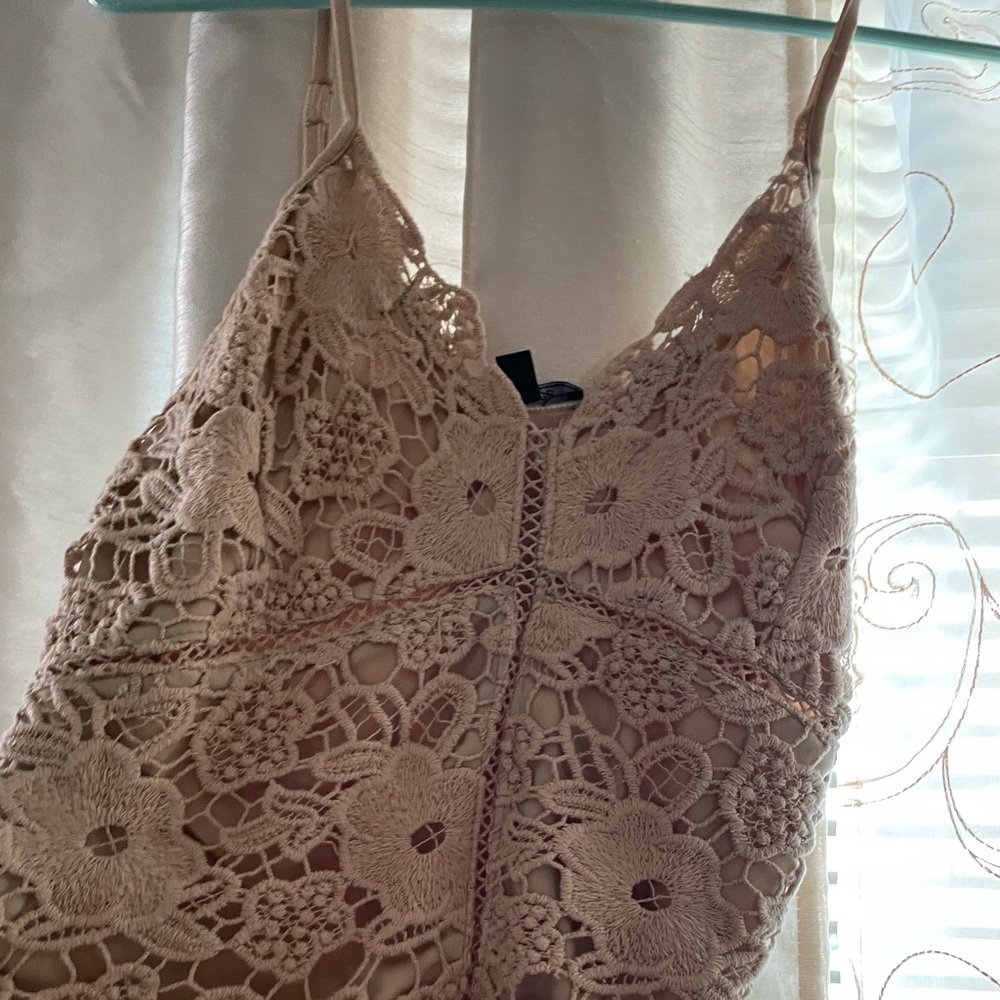 Cropped crochet tank top